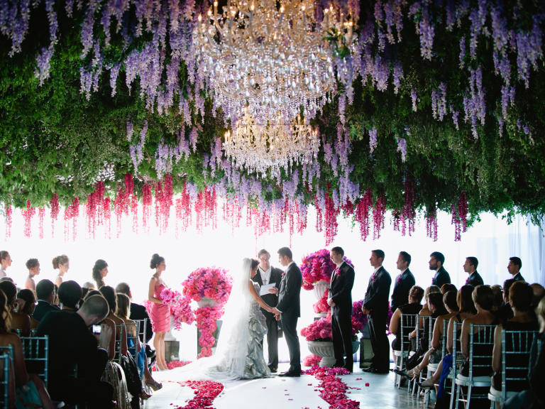 how to make hanging flowers for wedding