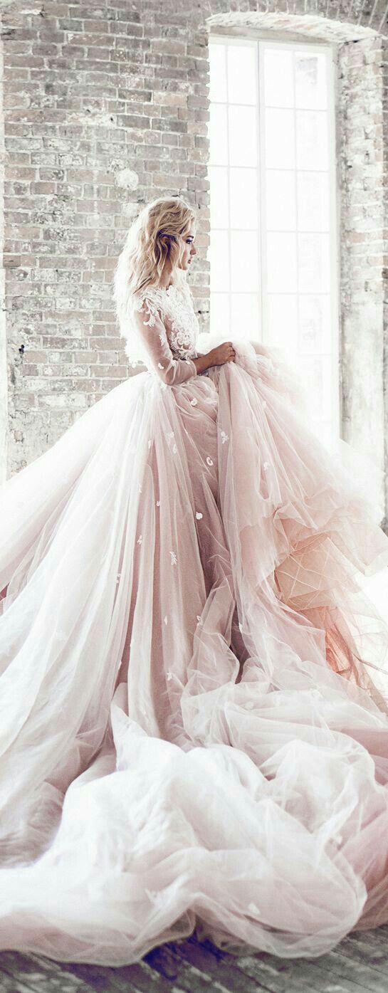 dusty pink wedding dresses